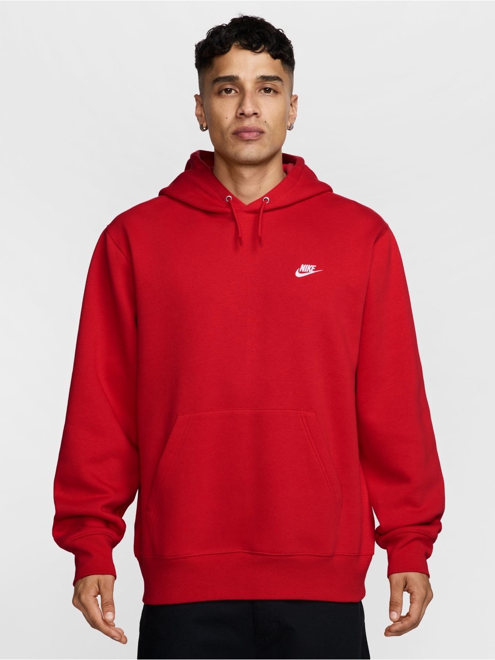 Nike Sportswear Club Pullover Hoodie Sweatshirt University Red Men's L